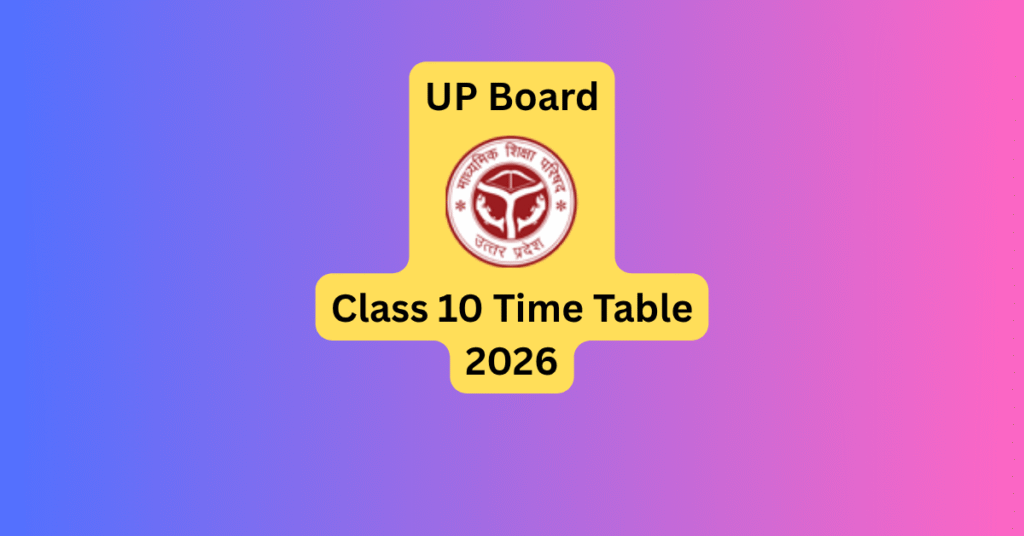 UP Board Class 10 Time Table 2026