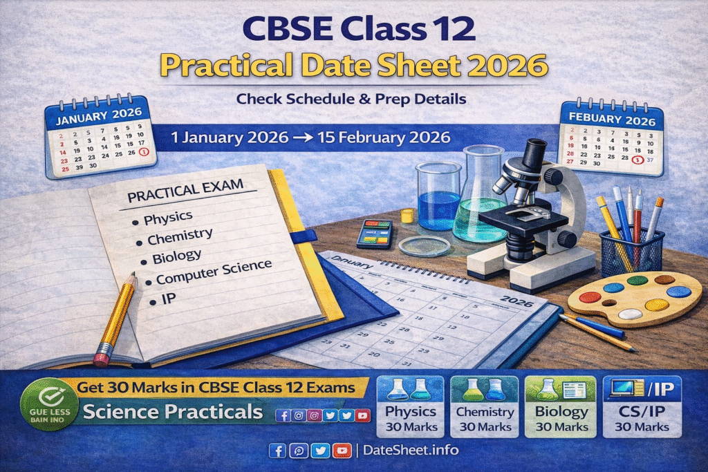 CBSE Class 12 Practical Date Sheet 2026