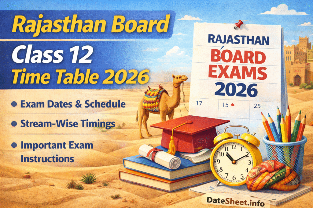 Rajasthan Class 12 Time Table 2026